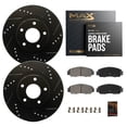 thumbnail image 1 of MAX Advanced Brakes - Front Brake Kit For 2014-2018 Kia Forte| Carbon Ceramic Brake Pad and Rotor Kit| Drilled Slotted Brake Rotors, 1 of 10