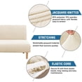 thumbnail image 2 of Armless Futon Cover Stretch Sofa Bed Slipcover Protector Elastic Feature Rich Textured High Spandex Small Checks Jacquard Fabric Futon Cover, Machine Washable, 2 of 7
