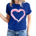 thumbnail image 2 of Pisexur T-shirt de la Saint-Valentin Haut T-shirt de la Saint-Valentin pour Femme Amour Imprimé T-shirt à Manches Courtes Haut à Manches Courtes Col Rond Haut/chemise, 2 of 5