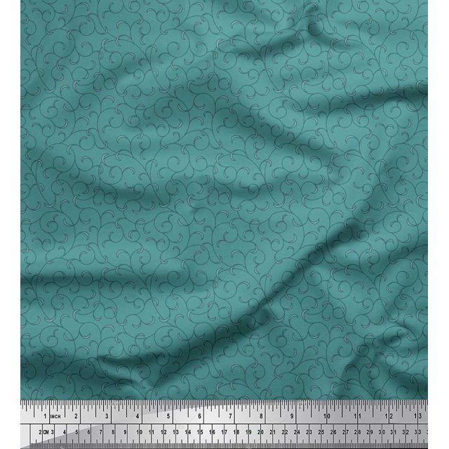 Soimoi Modal Satin Fabric Swirl Abstract Fabric Prints By Yard 42 Inch Wide