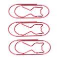 thumbnail image 4 of 4 Boîtes de Pinces à Papier Mignonnes en Forme de Chat Pince à Papier Plaqué pour Marque-Page de Classification de Fichiers Rouge, 4 of 8