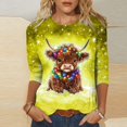 thumbnail image 2 of Staron Liquidation Femmes T-Shirts à Manches 3/4 Animaux de Dessin Animé Col Rond T-Shirts Chic Décontracté Tunique d'Été Hauts T-Shirts Basiques Chemises, 2 of 5