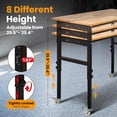 thumbnail image 4 of 60 In Adjustable Workbench with Power Outlets and Wheels 2000 lbs Heavy Duty Garage Work Table with Pegboard and Rubber Wood Top, 4 of 9