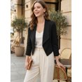 thumbnail image 3 of INSPIRE CHIC Women's Cropped Notched Lapel Blazer Long Sleeve Jacket, 3 of 6