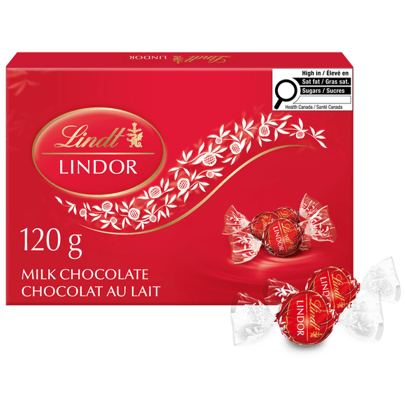 Lindt LINDOR Milk Chocolate Truffles Box, 120g Box