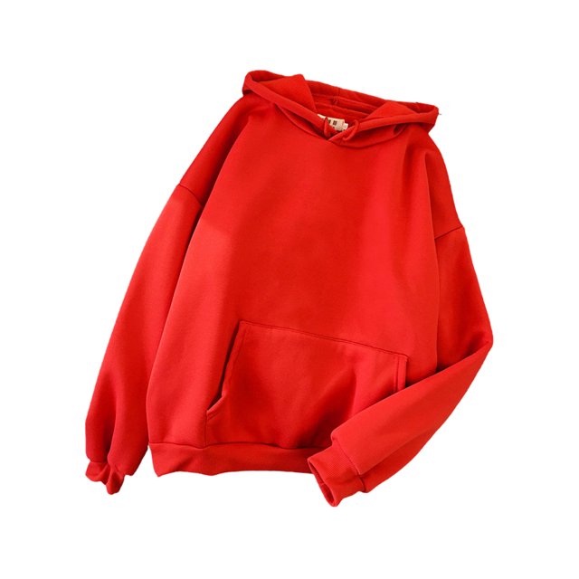 Innerwin Chandails à Capuche en Molleton pour Femmes, Chandail Sport Uni, Coupe Ample, Hauts à Capuche, Rouge, M
