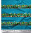 thumbnail image 1 of Soimoi Blue Cotton Duck Fabric Cactus With Conical Pot Tree Fabric Prints By Yard 44 Inch Wide, 1 of 1