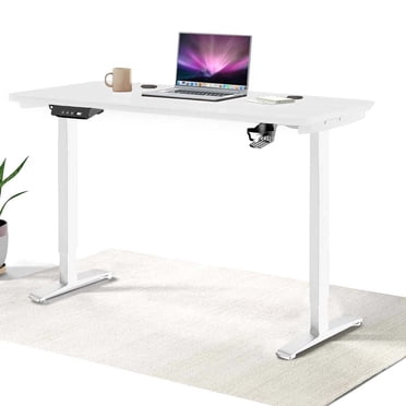 MotionGrey - Ergo2 Bureau Debout Électrique Réglable avec Réglages de Mémoire - Dessus Blanc 43 Pouces x 24 Pouces Cadre Blanc - Bureau Ergonomique pour la Maison et le Bureau