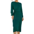 thumbnail image 1 of LLYwey Deals Robes à Épaules Dénudées pour Femmes Mode Bohème Col Rond Manches Longues Robe en Tricot Longueur Mini Nouvelles Robes Trapèze Vert TG, 1 of 9