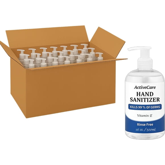 24pcs One Step Hand Sanitizer Gel – 500ml Pump Bottles - 75% Alcohol Pump Desinfectant - Refillable Discovery Pack - Ideal Use For Business, Office, Family, School & Travel - Case of 24