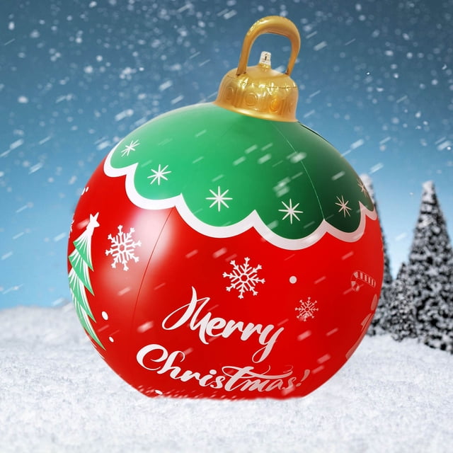 Home Decor 60CM Outdoor Christmas Inflatable Decorated Ball Giant Christmas Inflatable Ball Christmas Tree Decorations Dorm Decor on Clearance
