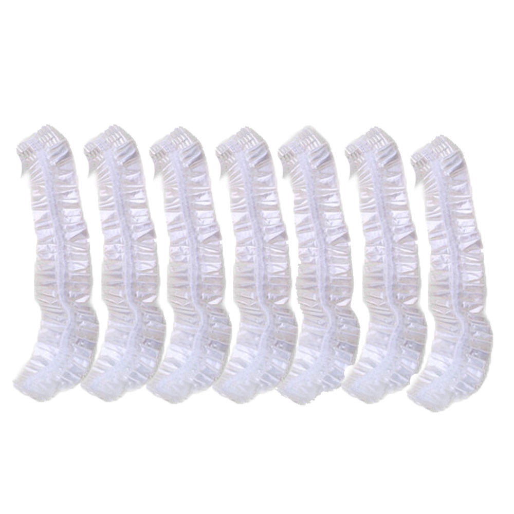 LSLJS 100 Pcs Bonnets de Douche Jetables, Bonnet en Plastique Transparent pour Salon de Coiffure Spa