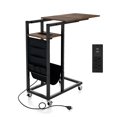 thumbnail image 1 of Costway 1 PCS C-shaped End Table with Charging Station Rolling Bedside Table Couch Side Table, 1 of 10