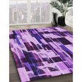 thumbnail image 3 of Ahgly Tapis Rectangulaire Lavable en Machine Intérieur Transitionnel Violet Violet, 5 Pieds x 7 Pieds, 3 of 7
