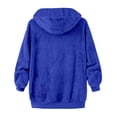 thumbnail image 5 of TIMIFIS Blue Men's Heavyweight Fuzzy Sweatshirt Jacket Zip Up Coat Fashion Fleece Warm Jacket, 5 of 5