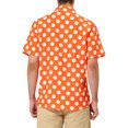 thumbnail image 3 of INSPIRE CHIC Men's Summer Polka Dots Shirt Button Down Short Sleeves Pattern Shirts M Orange, 3 of 7