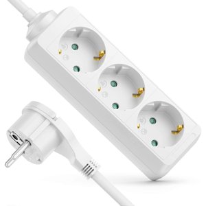 Reliable Surge Protector Power Strip For Wide Application Scenarios, 3 Ac Outlets, White Extension Cord 3M, Led Indicator Lights Confirm Optimal