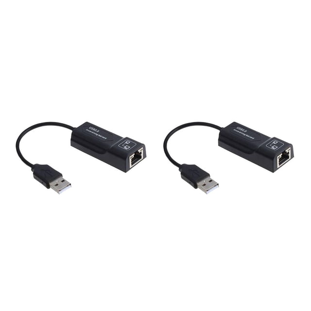 yingyy PC USB2 .0 Ethernet Adapter Laptop Network Card USB Lan Network Adapter USB to 10/100 Mbps black 2Set