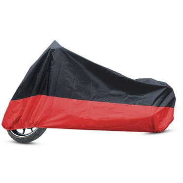 Unique Bargains XL 180T Rain Dust Motorcycle Bike Cover Black+Red Outdoor UV Waterproof For forforharley davidson