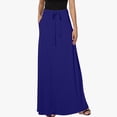 thumbnail image 2 of FAIWAD Women's Elastic High Waisted Maxi Skirt Drawstring Loose Casual Basic A-Line Skirts with Pockets, 2 of 8