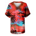 thumbnail image 5 of Débardeurs d'Été Grande Taille pour Femmes Col Ras du Cou T-Shirts Imprimés Manches Courtes T-Shirt Blouse Hauts Amples T-Shirt Col en V Femmes en Liquidation, 5 of 5