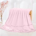 thumbnail image 2 of Yhmxh Bedding Colour Lace Side 3 Piece Soft Absorbent Embroidered Gift Towel Bath Towel Skin-friendly Throw Blanket Machine Washable Microfiber Bed Sheet Set, 2 of 6