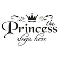 thumbnail image 2 of VogueV Princess Wall Decal - Removable Floral Door Sticker Black, 2 of 2