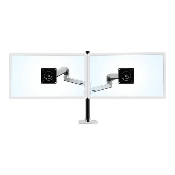 Ergotron LX - Mounting kit (dual stacking arm, tall pole) - for 2 LCD displays - aluminum, steel - polished aluminum with black accents - screen size: up to 40"
