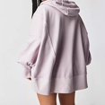 thumbnail image 4 of Vestes à Capuche Amples pour Femmes Couleur Unie Manches Longues Automne, 4 of 5