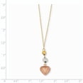 thumbnail image 2 of 14K Tri Couleur Or Tri-Couleur Ropa Diamant Taillé Perles et Coeur W / 2in Ext Collier 16 Pouces, 2 of 2