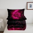 thumbnail image 4 of Musical Note Comforter Set Full Size 3 Pcs,Starry Rose Pink Sequins Print (Not Real) Chic Bedding Set,Romantic Glitter Music Theme Fashion Quilt Set for Teens Bedroom,2 Pillowcases, 4 of 6
