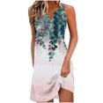 thumbnail image 2 of Lolmot Robe Décontractée pour Femmes Robe Ample Décontractée à la Mode Rétro Imprimée Sans Manches à Col en V Robe Courte Sans Manches à Col en V Robe Sans Manches pour Femmes, 2 of 6