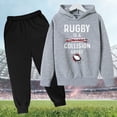 thumbnail image 3 of Hiiyo Big Boys Outfits Rugby Letter Print Hoodie and Sweatpants Sports Sweatsuit, 3 of 3