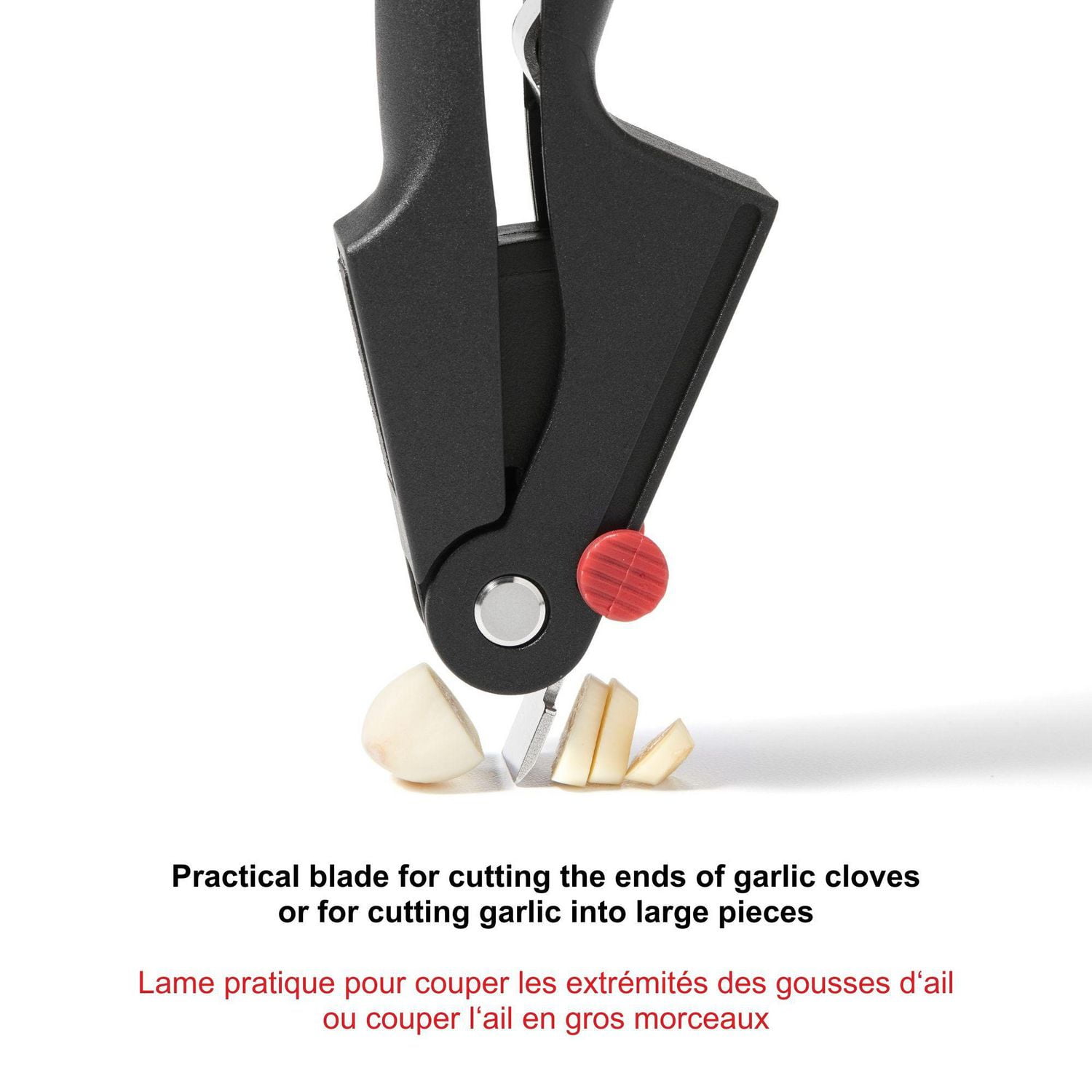 tarfrit All-In-One Garlic Multitool, Slice Press Cut Garlic Fast, Stainless Steel Grid, Pivot Pusher, Integrated Scraper, Easy Cleaning, Dishwasher Safe, Garlic Tool