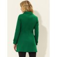 thumbnail image 4 of INSPIRE CHIC Manteau Long d'Hiver pour Femme à Col Peter Pan, à Simple Boutonnage, Vert Uni, TP, 4 of 5