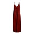 thumbnail image 4 of LSLJS Robe d'Été Décontractée Aguichant pour Femme, Sans Manches, à Col Rond, Unie, avec Fente, Grande Taille, 4 of 4