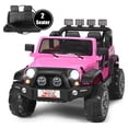 thumbnail image 1 of Costway 12V Kids Ride On Car 2 Seater Truck RC Electric Vehicles w/ Storage Room Pink, 1 of 10