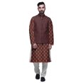 thumbnail image 1 of Atasi Ensemble Kurta Pyjama Ethnique Classique à Manches Longues Imprimé pour Hommes Tenue Décontractée, 1 of 5