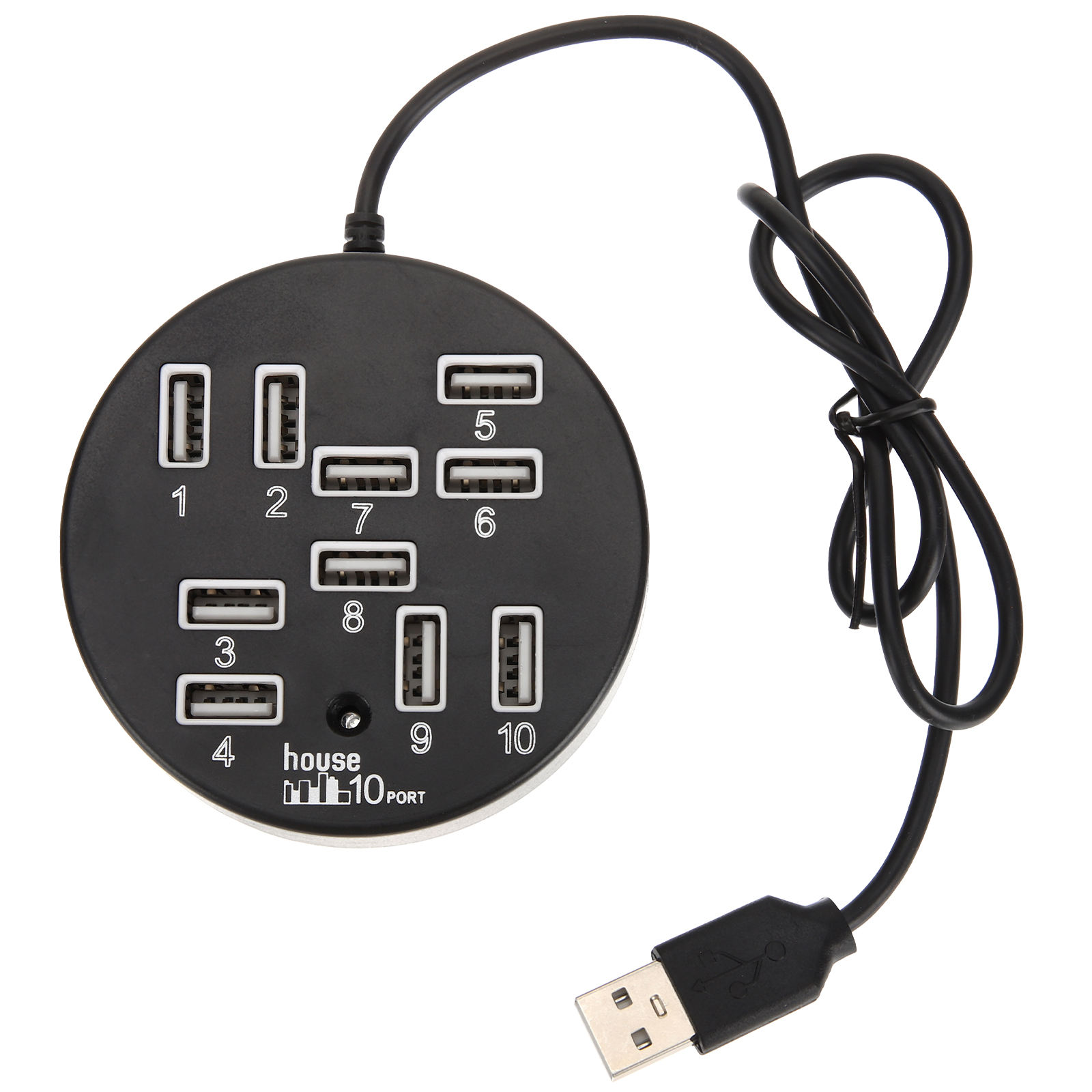 OULII 1Pack USB Ports Hub USB Hub Desktop Black ABS Power Supply For Computer Back to School