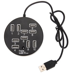 OULII 1Pack USB Hub des ports USB Hub bureau noir ABS Alimentation pour ordinateur Retour à l'école
