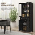 thumbnail image 4 of HOMCOM 63" Kitchen Pantry Storage Cabinet w/Adjustable Shelves Glass Door, 4 of 10