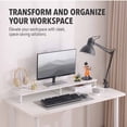 thumbnail image 3 of MotionGrey Support Surélevé pour Moniteur, Étagère Ergonomique de Bureau de 39,4 Pouces et Support de Table pour Ordinateur Portable, Ordinateur, MacBook, Portable, PC - Blanc, 3 of 7
