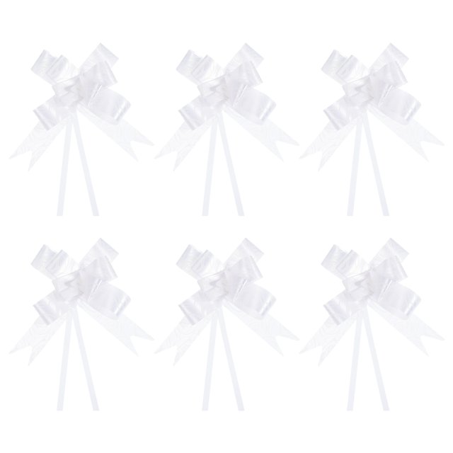 Unique Bargains 8' Pull Bows Gift Wrapping Pull Bow Rose Pattern Baskets Present Bows Knot Ribbon White 300 Pcs