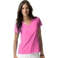 thumbnail image 1 of Hanes T-Shirt à Col en V Nano-T pour Femmes, m, Rose Wow, 1 of 6