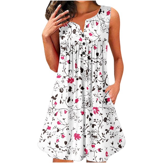 Robe d'Été pour Femmes Aguichant Robe d'Été pour Femmes Design Décontracté Robe Dégradée Sans Manches Col en V Longue Robe Ample Robe d'Été pour Femmes Robe Longue d'Été pour Femmes Longue Robe d'Été pour Femmes