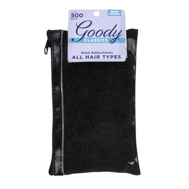 Goody Classics Black Polybands Hair Elastics, All Hair Types, 500 Count