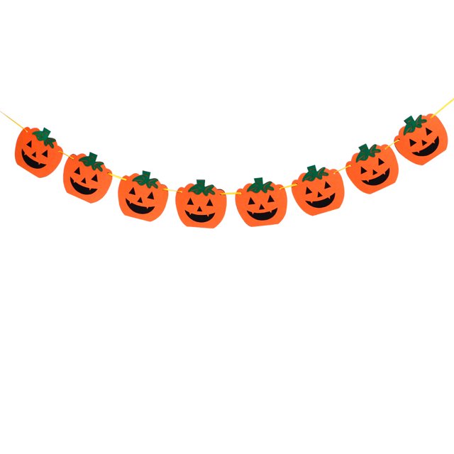 1 Pc Halloween Decoration Pumpkin Banner Felt Cloth Decorative Banner (Orange)