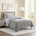 thumbnail image 2 of Nestl Duvet Cover Set, Reversible Front Cut Plush Fleece Design & Back Brushed Soft Microfiber for Comforters, 2 PC Set with Zipper Closure & Ties, Duvet Cover Twin, Silver Gray, 2 of 8