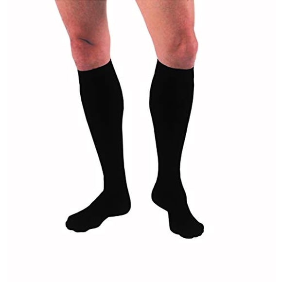 JOBST forMen Knee High 15-20 mmHg Compression Socks, Closed Toe, Large, Black