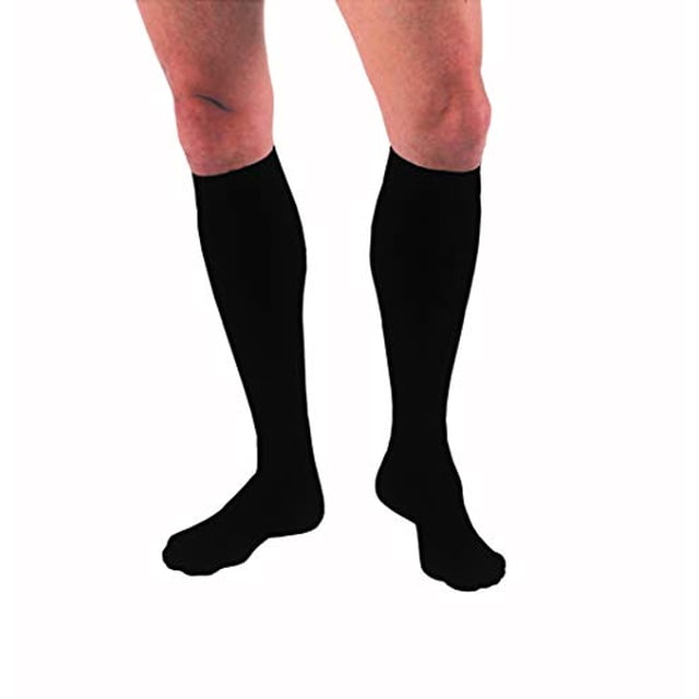 JOBST forMen Knee High 15-20 mmHg Compression Socks, Closed Toe, Large, Black